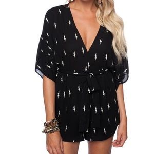 Buddy Love Lightning tie-waist Romper